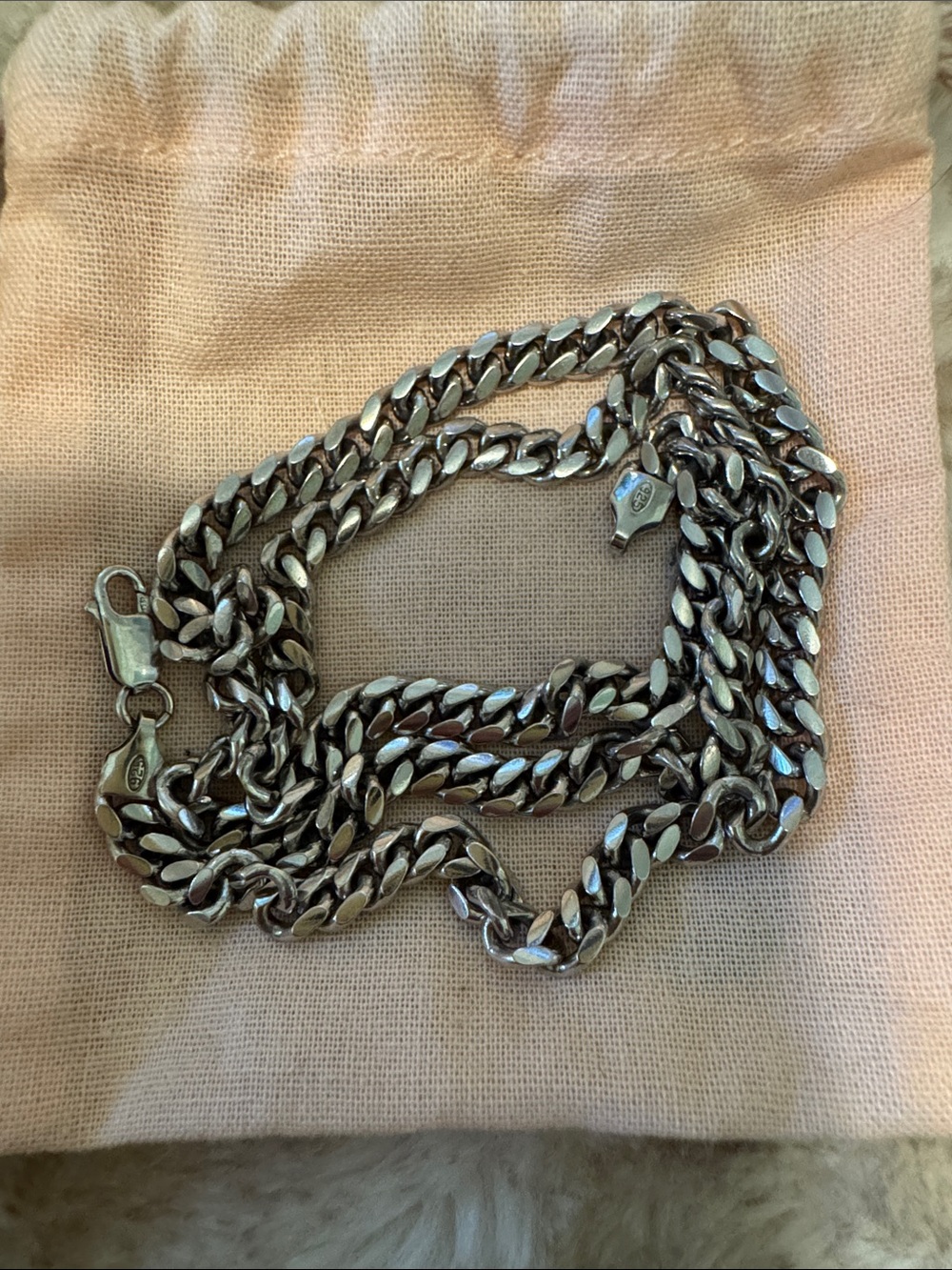 925 Sterling Silver Curb Chain Necklace Lobster Clasp